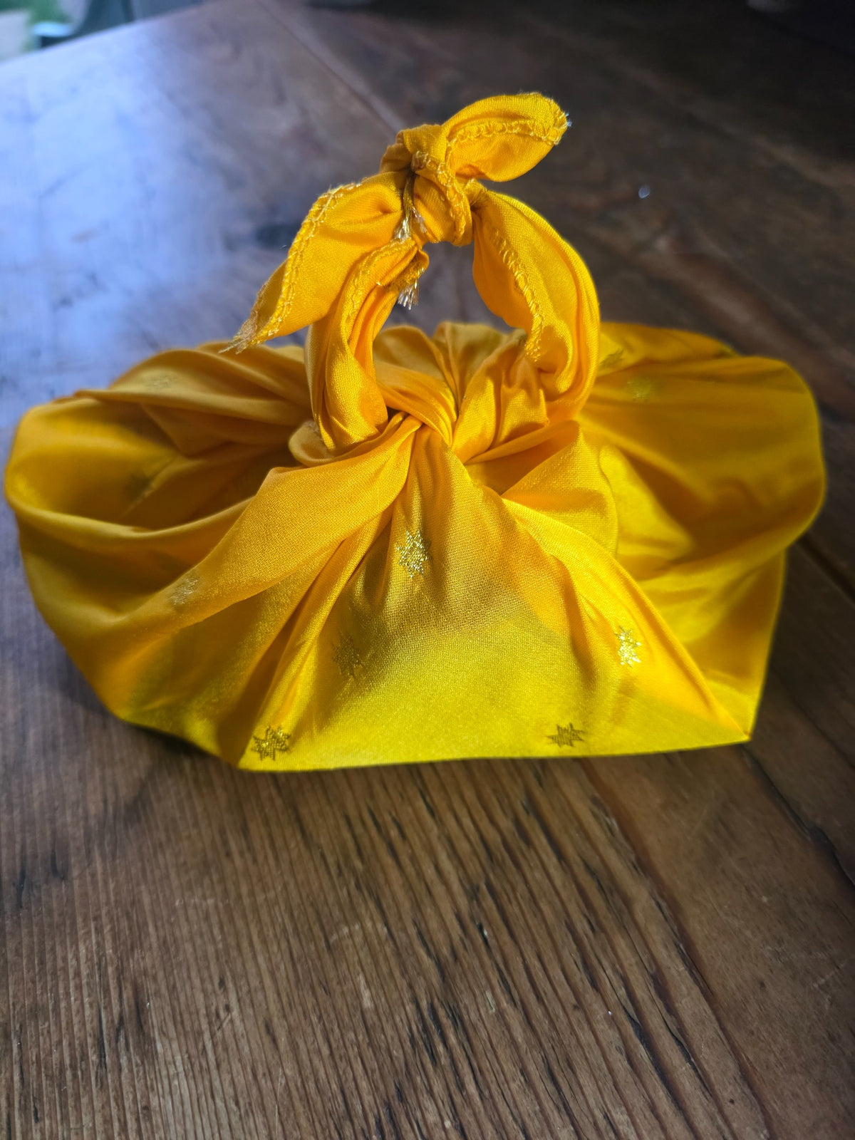 Yellow reusable fabric goody bag